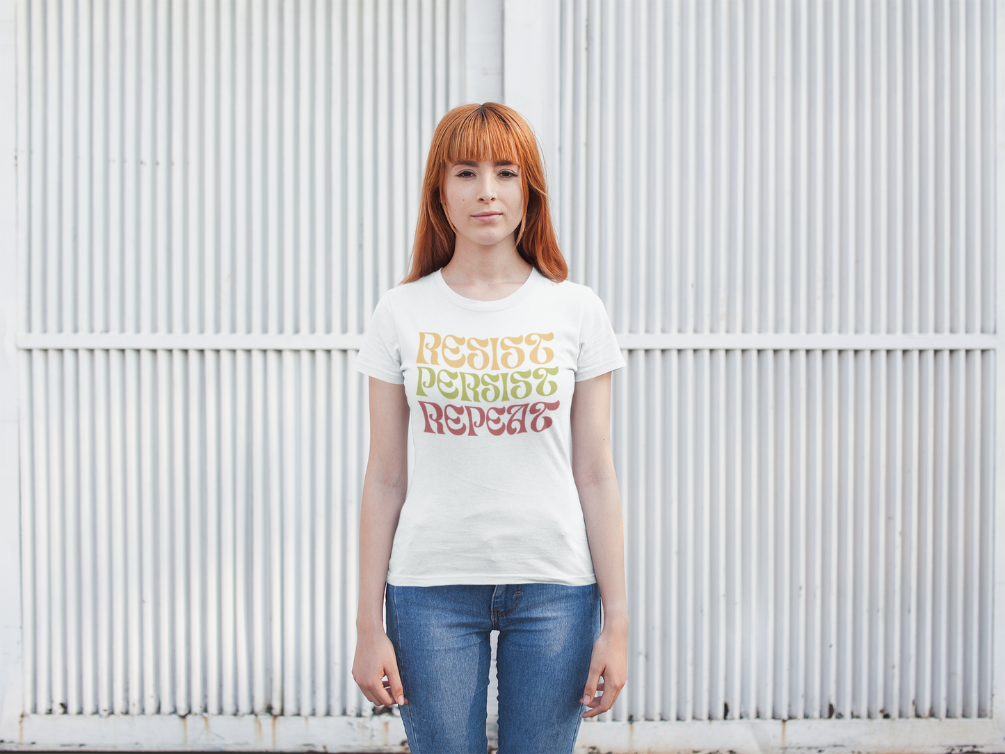RESIST PERSIST REPEAT Feminine Fit Empowerment Tee (4 colors)