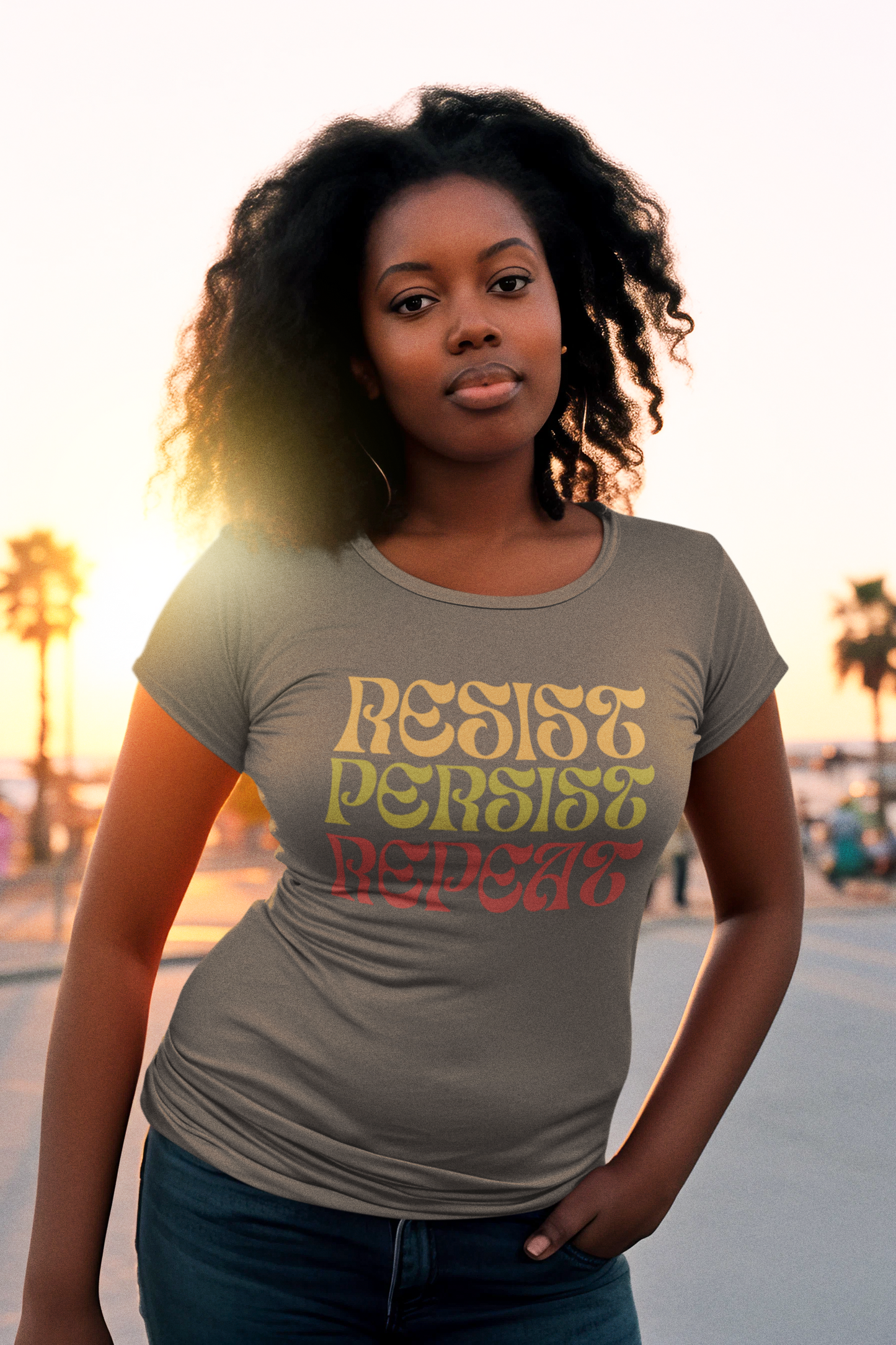 RESIST PERSIST REPEAT Feminine Fit Empowerment Tee (4 colors)