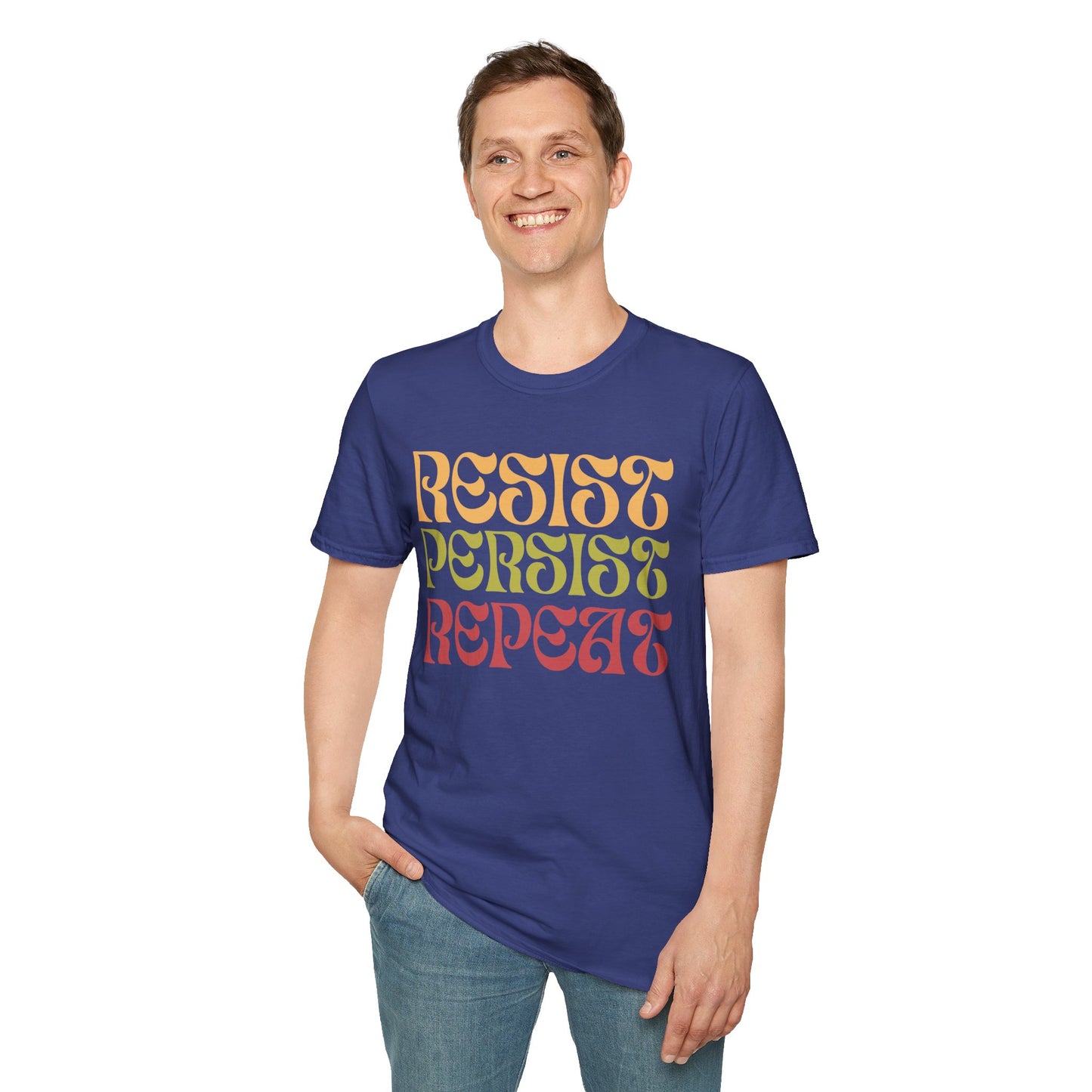 RESIST PERSIST REPEAT Unisex Softstyle T-Shirt (4 colors)